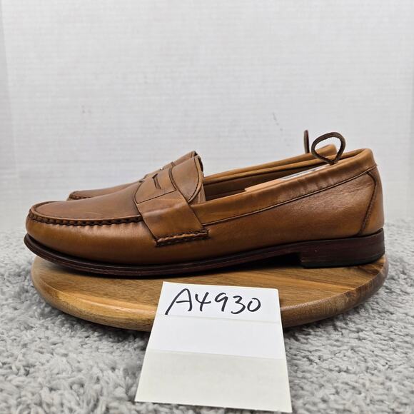 Allen Edmonds Mens 14D Cavanaugh Walnut Brown Leather Casual Pinch Penny Loafer